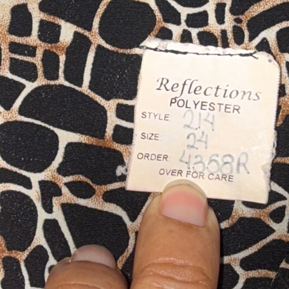 Reflections Animal Print Blouse Shoulder Pads Black Brown Size 24 - Picture 4 of 7